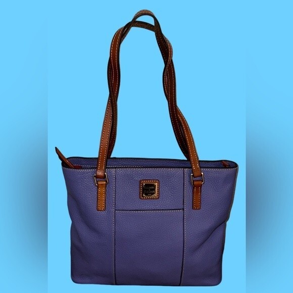 Dooney & Bourke Lexington Blue Pebbled Leather Tote Shoulder Bag - Picture 5 of 16